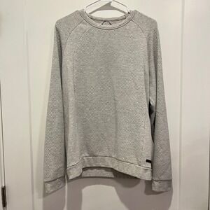 Civil Society Mens Gray Textured Waffle Knit Long Sleeve Crewneck Sweatshirt M